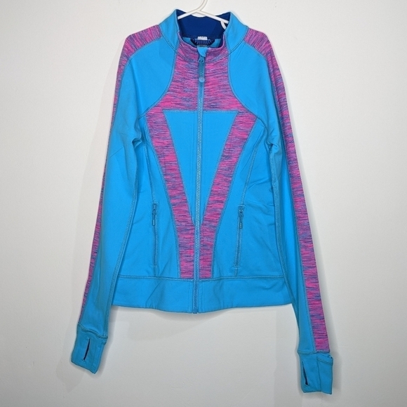 ✨3/$15 Ivivva by Lululemon blue pink zip up jacket 14 - Picture 1 of 7
